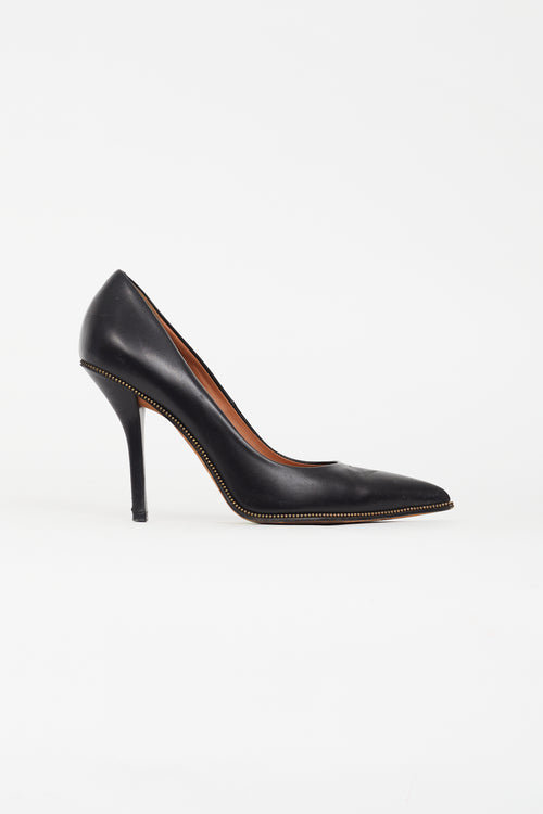 Givenchy Black Leather Pointed Toe Pump