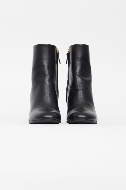 Givenchy Black Leather Block Heel Ankle Boot