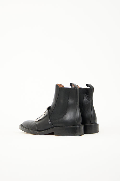 Givenchy Black Leather Buckle Chelsea Boot