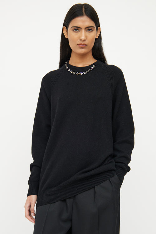 Givenchy Black Cashmere Chain Link Sweater