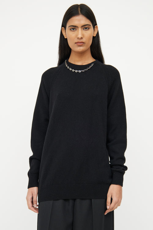 Givenchy Black Cashmere Chain Link Sweater