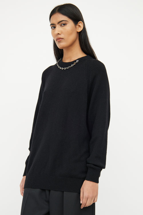 Givenchy Black Cashmere Chain Link Sweater