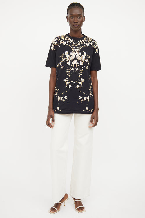 Givenchy Black Floral Short Sleeve T-Shirt