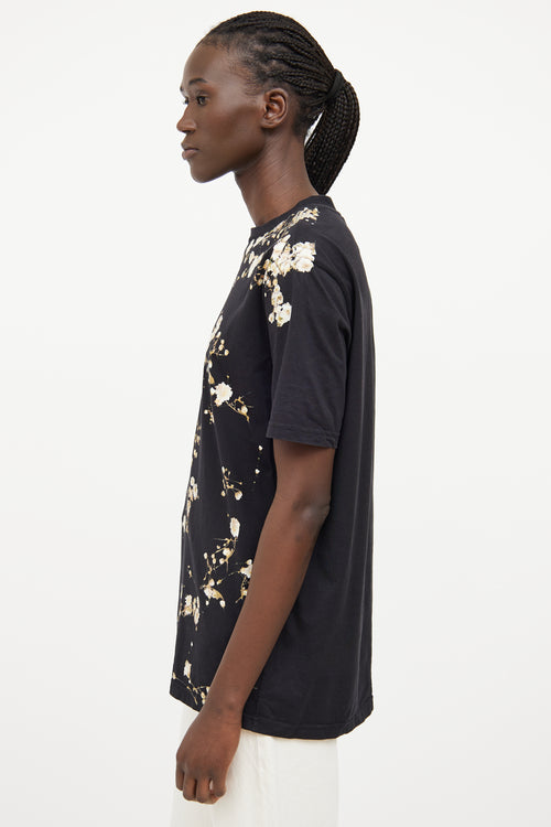 Givenchy Black Floral Short Sleeve T-Shirt