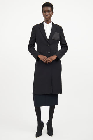 Givenchy Black Wool 
Silk Long Jacket