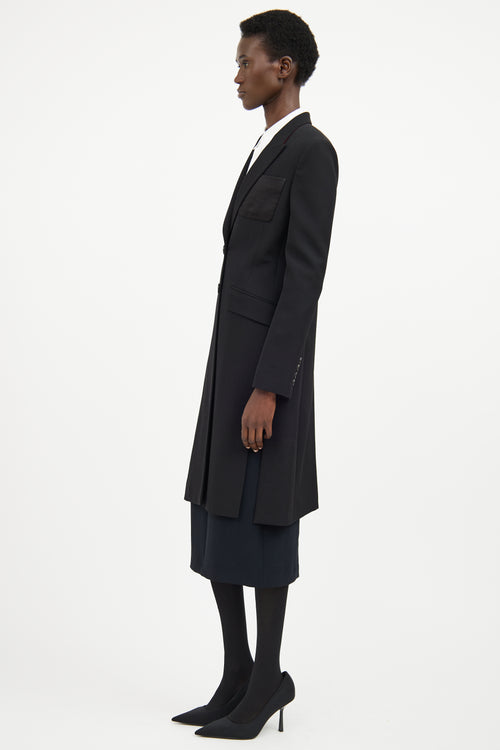 Givenchy Black Wool 
Silk Long Jacket