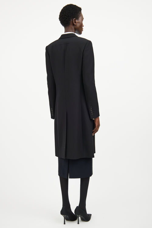 Givenchy Black Wool 
Silk Long Jacket