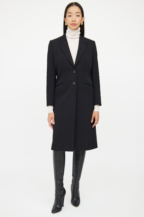 Givenchy Black Long Button Coat