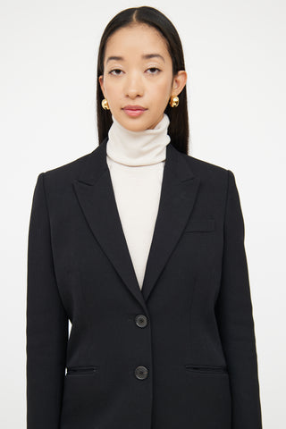 Givenchy Black Long Button Coat