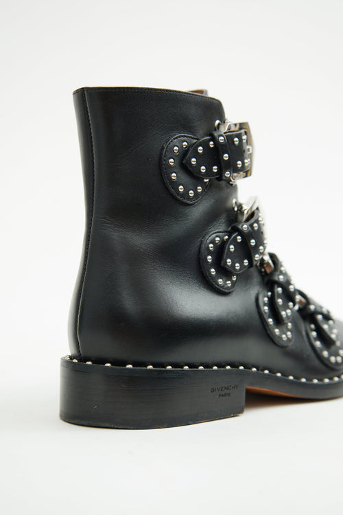 Givenchy Black Studded Buckle Boot