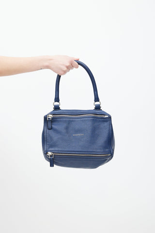 Navy Blue Leather Pandora Bag