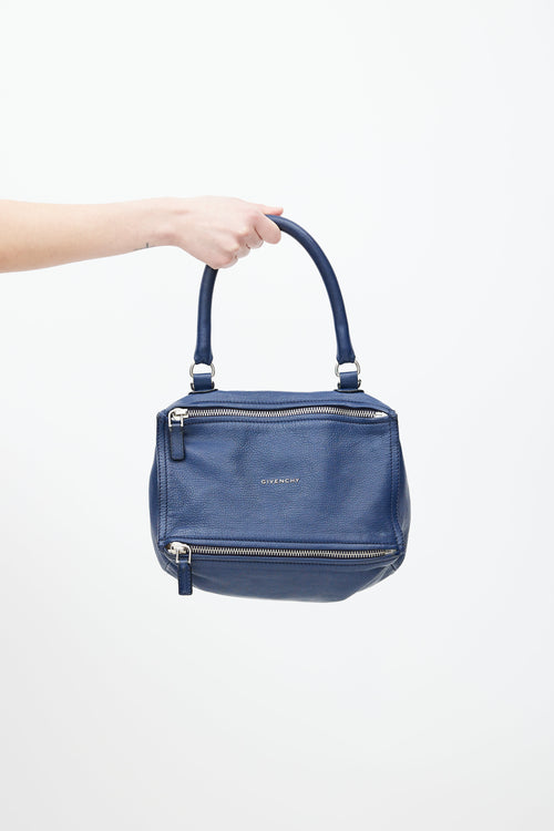 Navy Blue Leather Pandora Bag