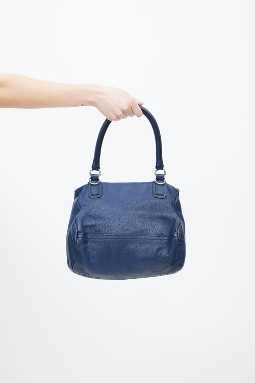 Navy Blue Leather Pandora Bag