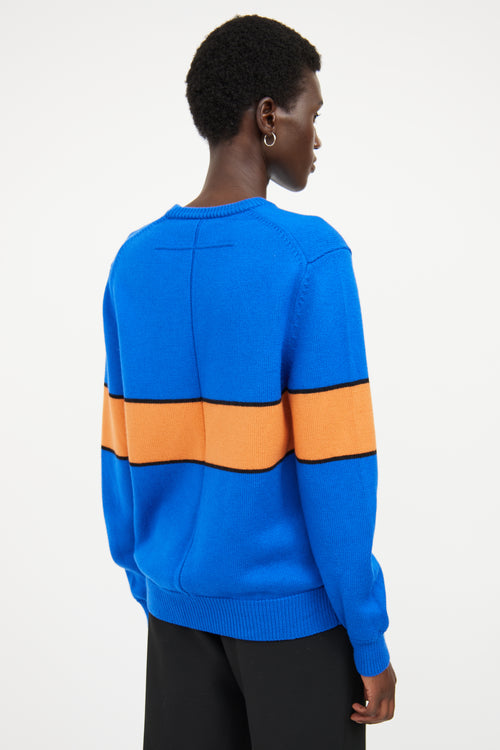 Givenchy Blue 
Orange Logo Knit Sweater