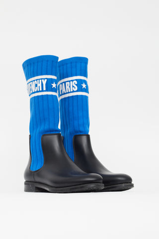 Givenchy Blue 
Black Rubber Storm Boot