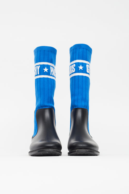 Givenchy Blue 
Black Rubber Storm Boot