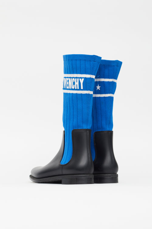 Givenchy Blue 
Black Rubber Storm Boot