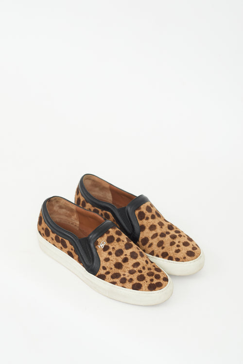 Givenchy Brown Hair Printed Slip On Sneaker