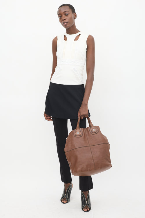 Givenchy Brown Leather North South Nightingale Tote Bag