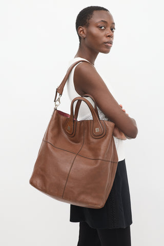 Givenchy Brown Leather North South Nightingale Tote Bag