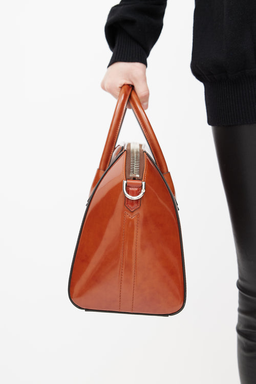 Givenchy Brown Patent Leather Antigona Shoulder Bag