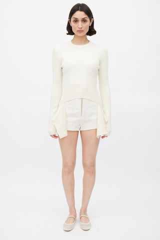 Givenchy Cream Ribbed Knit Deconstructed Sweater