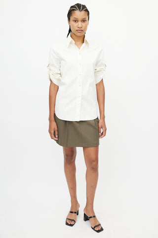 Givenchy Cream Strap Sleeve Shirt