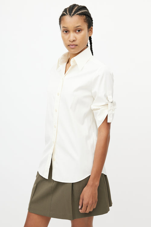 Givenchy Cream Strap Sleeve Shirt