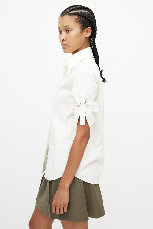 Givenchy Cream Strap Sleeve Shirt