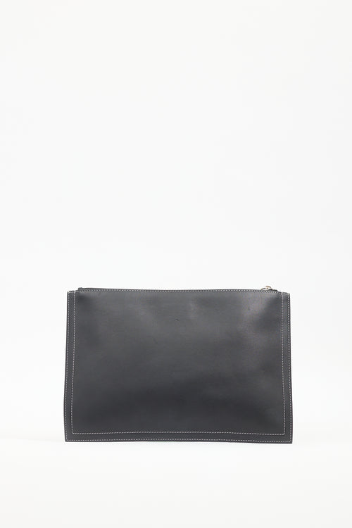 Givenchy Dark Wash Denim 
Leather Antigona Pouch