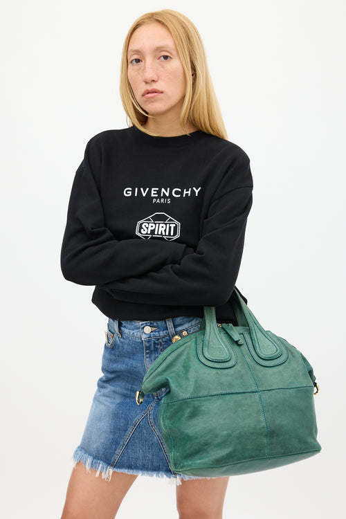 Givenchy Green Leather Medium Nightingale Bag