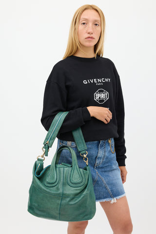 Givenchy Green Leather Medium Nightingale Bag