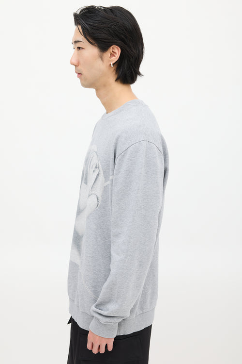 Givenchy Grey 
White Graphic Sweatshirt