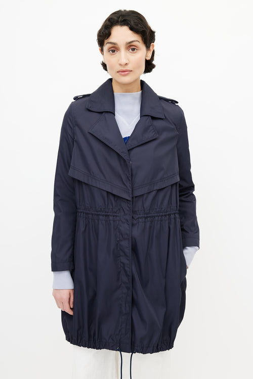 Givenchy Navy Nylon Trench Coat