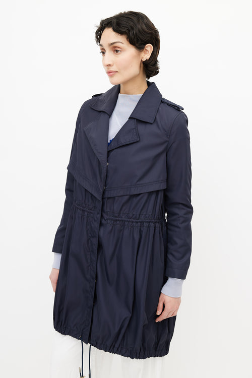 Givenchy Navy Nylon Trench Coat