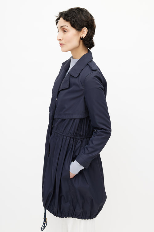 Givenchy Navy Nylon Trench Coat