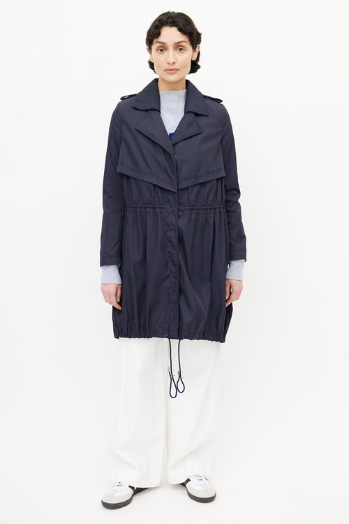 Givenchy Navy Nylon Trench Coat