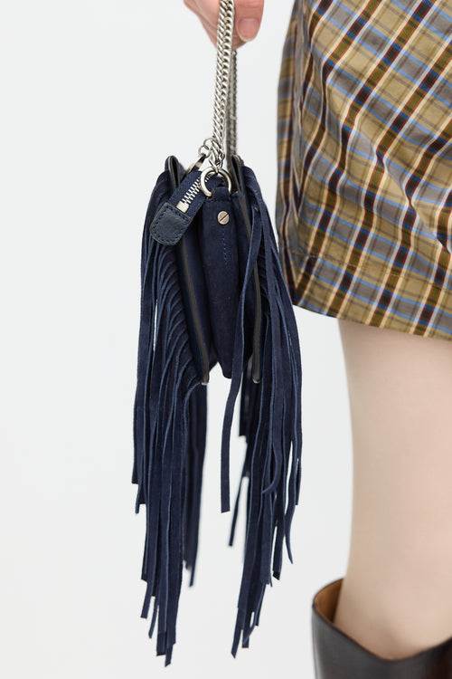 Givenchy Navy Suede Fringe Bag