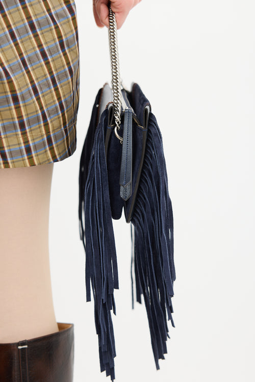 Givenchy Navy Suede Fringe Bag