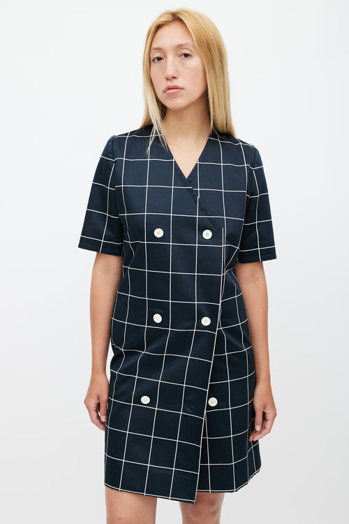 Givenchy Navy 
White Window Check Dress