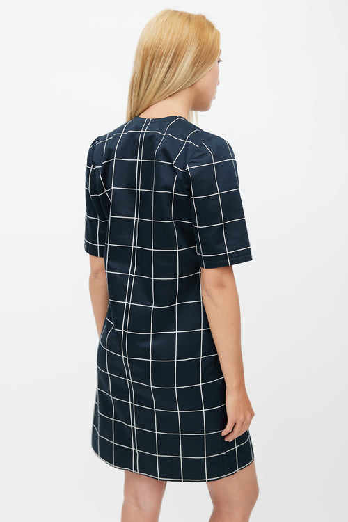 Givenchy Navy 
White Window Check Dress