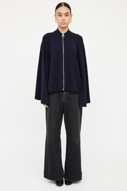 Givenchy Wool 
Cashmere Zip Cape Top