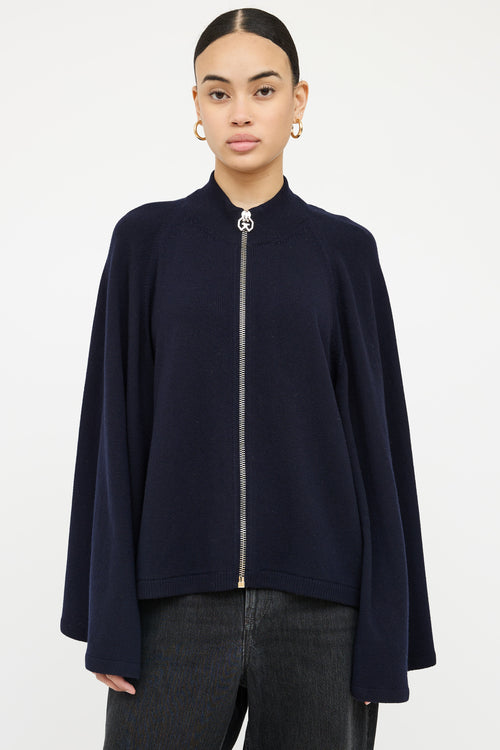 Givenchy Wool 
Cashmere Zip Cape Top