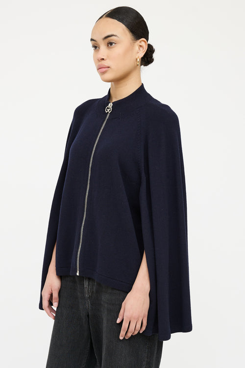 Givenchy Wool 
Cashmere Zip Cape Top