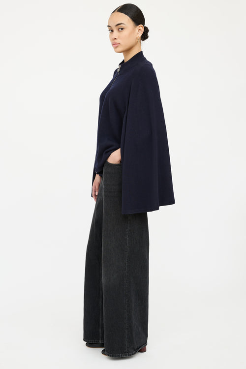 Givenchy Wool 
Cashmere Zip Cape Top