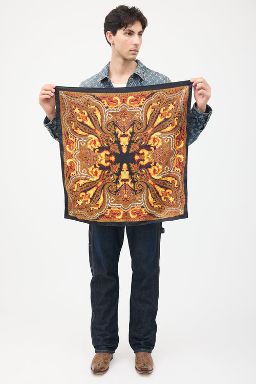 Givenchy Black 
Multi Silk Flame 
Paisley Scarf