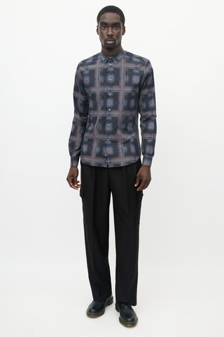 Givenchy Purple 
Grey Geometric Shirt