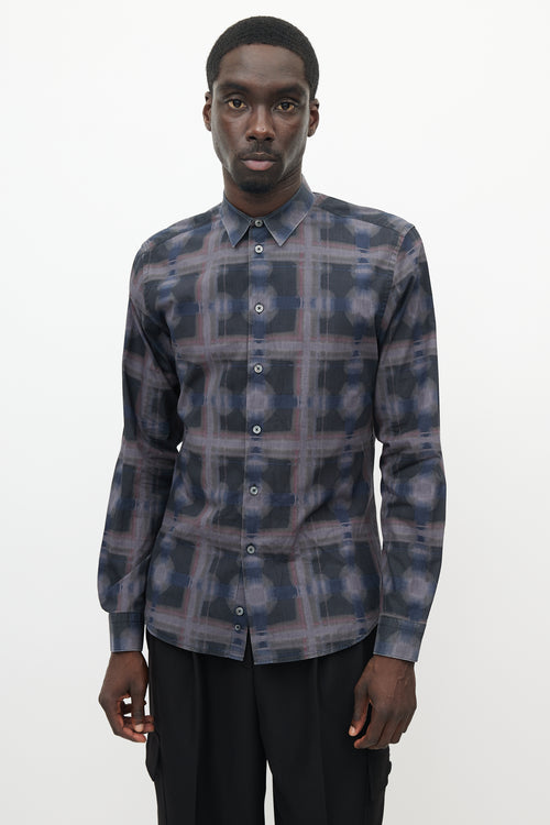 Givenchy Purple 
Grey Geometric Shirt