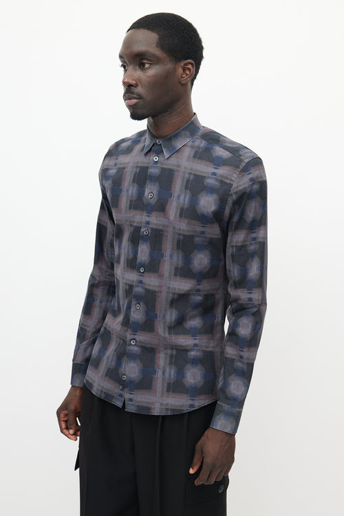 Givenchy Purple 
Grey Geometric Shirt