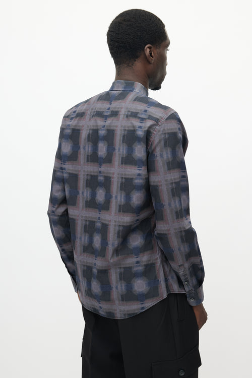 Givenchy Purple 
Grey Geometric Shirt